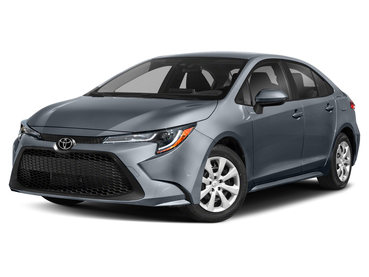 2020 Toyota Corolla LE in Classic Silver Metallic — front three-quarter view
