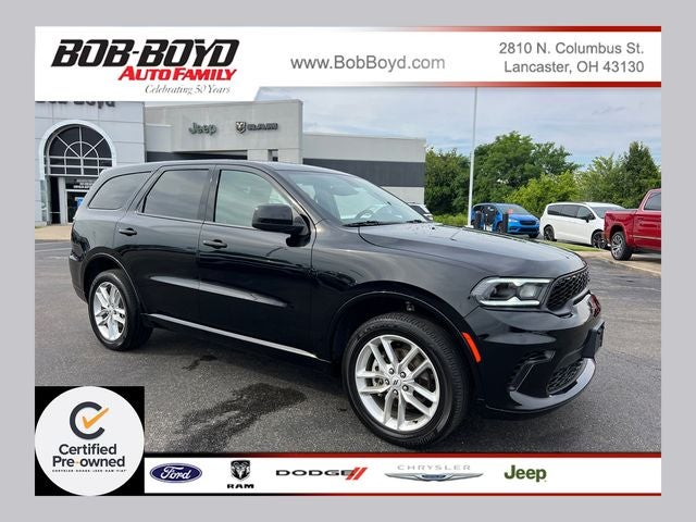 2026 Dodge Durango GT in Db Black Crystal Clearcoat — front three-quarter view