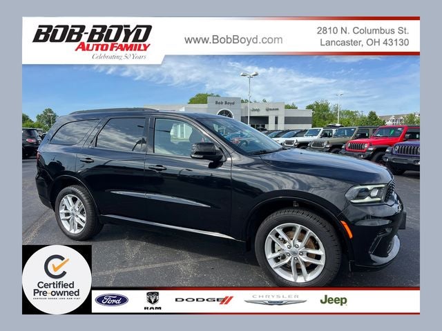 2024 Dodge Durango GT Plus in Black Clearcoat — front three-quarter view