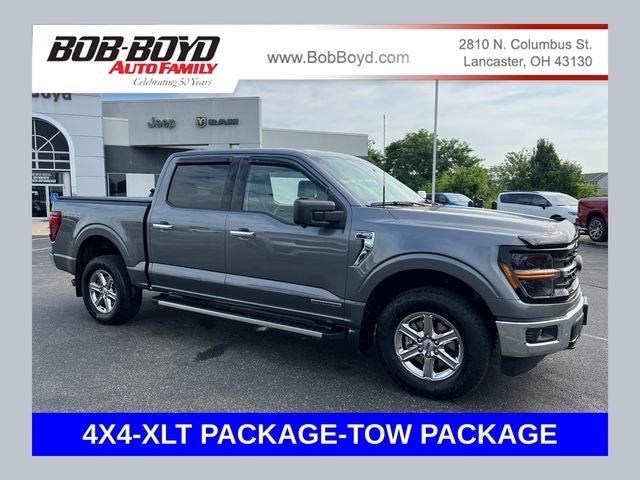 2024 Ford F-150 XLT in Gray Metallic — front three-quarter view