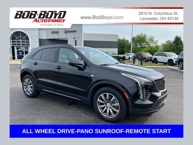 2020 Cadillac XT4 Sport in Stellar Black Metallic — front three-quarter view