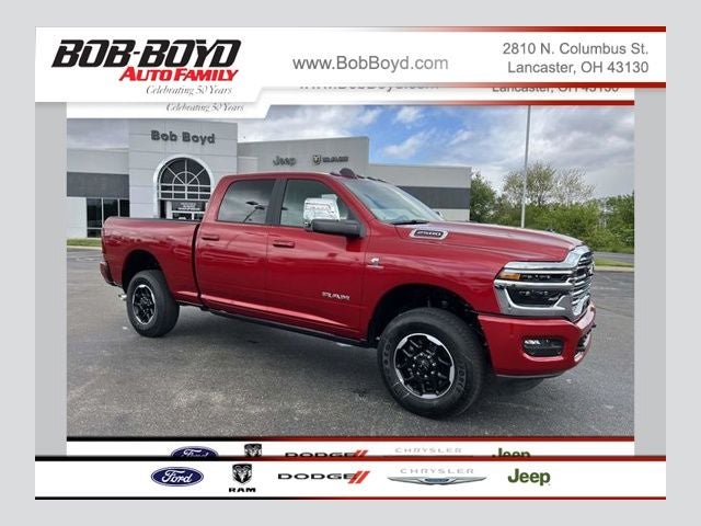 2026 RAM 2500 Laramie in Molten Red Pearlcoat — front three-quarter view