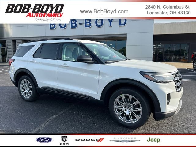 2026 Ford Explorer Active in Star White Metallic Tri-Coat — front three-quarter view