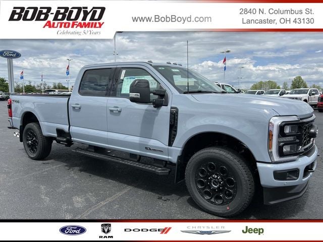 2025 Ford F-250SD Lariat in Glacier Gray Metallic Tri-Coat — front three-quarter view