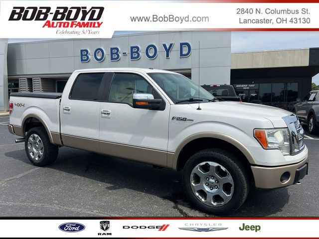 2012 Ford F-150 Lariat in White Platinum Metallic Tri-Coat — front three-quarter view