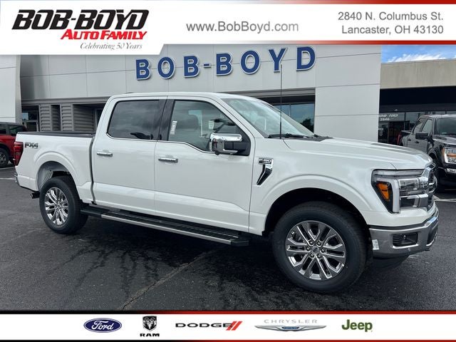 2026 Ford F-150 Lariat in Star White Metallic Tri-Coat — front three-quarter view