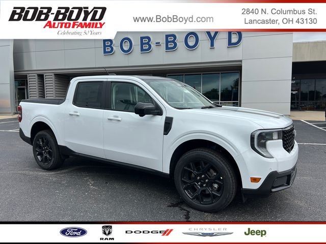 2026 Ford Maverick Lariat in Oxford White — front three-quarter view