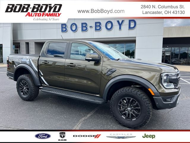2024 Ford Ranger Raptor in Green Metallic — front three-quarter view